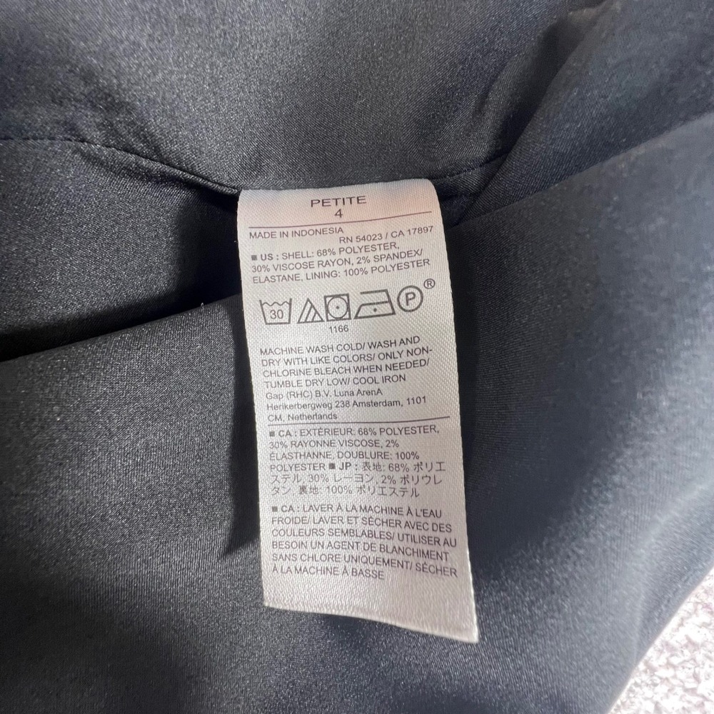 Banana Republic Black Stretch‎ Pencil Skirt Womens 4 Petite Lined Knee Length - Picture 7 of 7